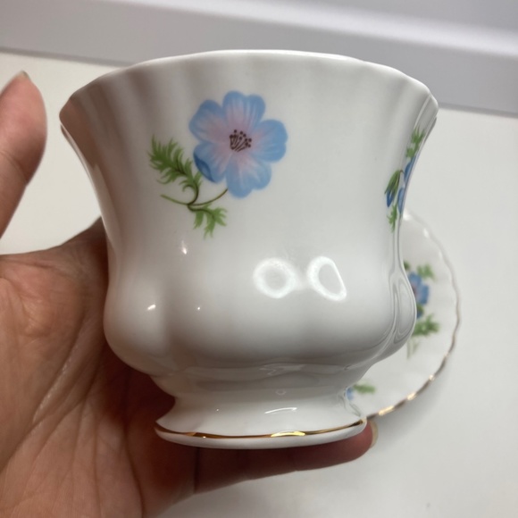 RICHMOND China, England - BLUE POPPY Pattern - CUP & SAUCER Set - Gold trim - Picture 4 of 10